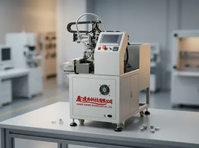 Pressa automatica per rivettatura di teste di cristallo per connettori RJ45 SJM01 - Macchina crimpatrice semiautomatica