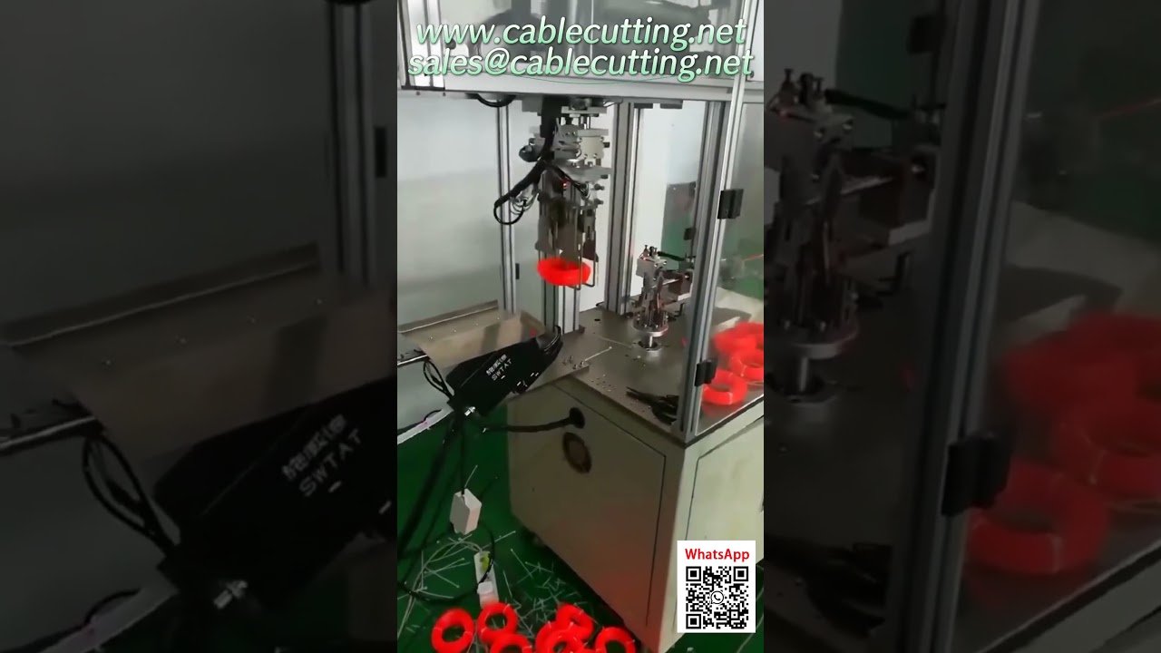Macchina automatica per avvolgere e legare filo da trimmer su cartellini