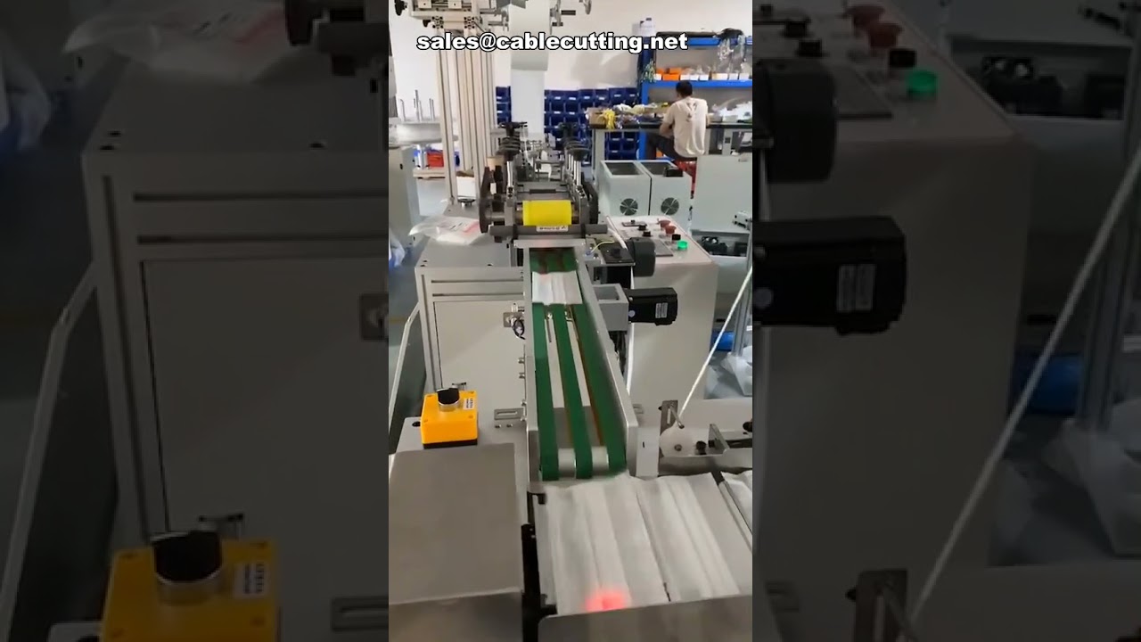 Linea di produzione automatica a due stazioni per mascherine piatte usa e getta: macchina completa