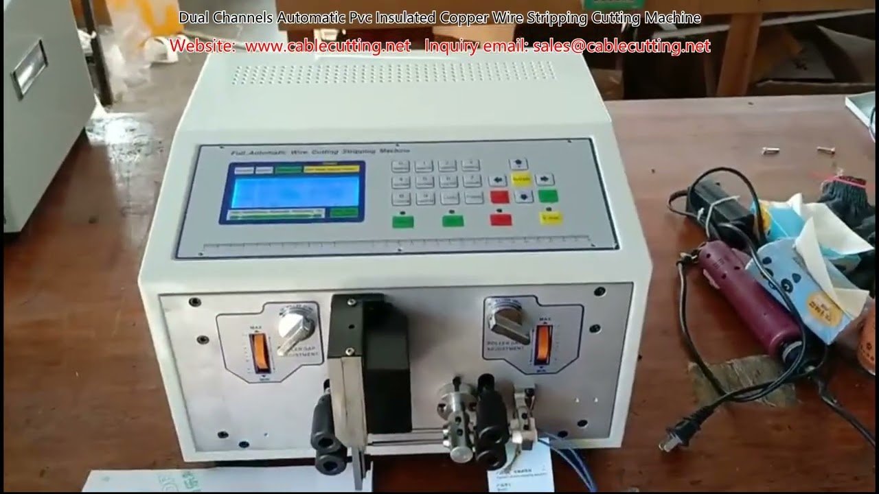 Macchina Automatica per Taglio e Spellatura di Cavi Rame Isolati in PVC a Doppio Canale
