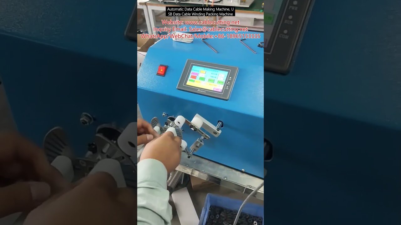 Macchina automatica per produzione cavi dati, avvolgitore e impacchettatore cavi USB