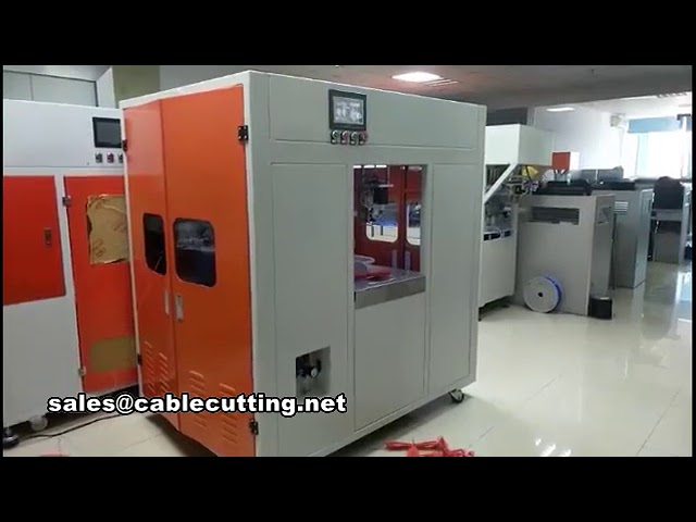 Macchina automatica per taglio cavi, spelatura anime e legatura avvolgimenti