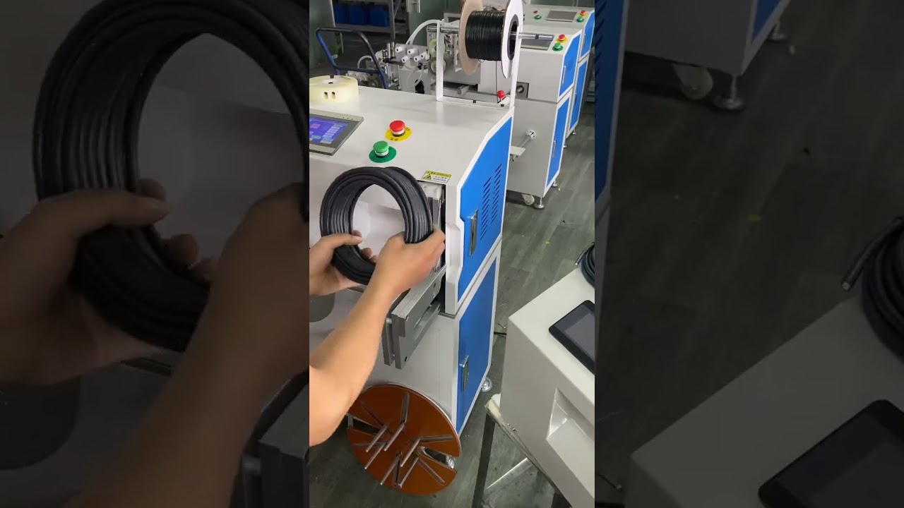 Macchina automatica per avvolgimento e legatura cavi elettrici con conteggio metri e traversatura precisa #macchina